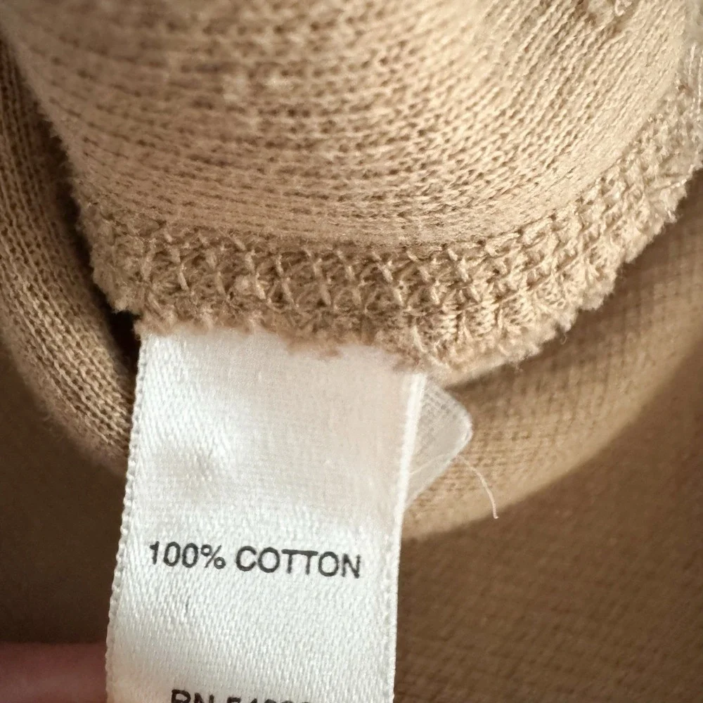 Banana Republic Sweater Men's XL 100% Cotton Tan Quarter‎ Zip Heavy Knit SOFT